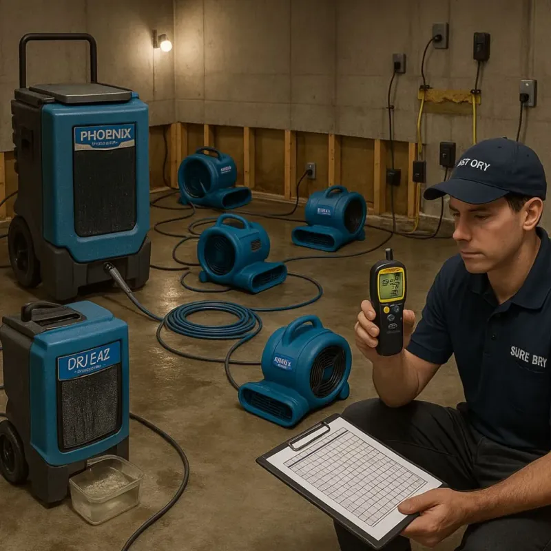 Structural Drying and Dehumidification process in North Druid Hills, GA